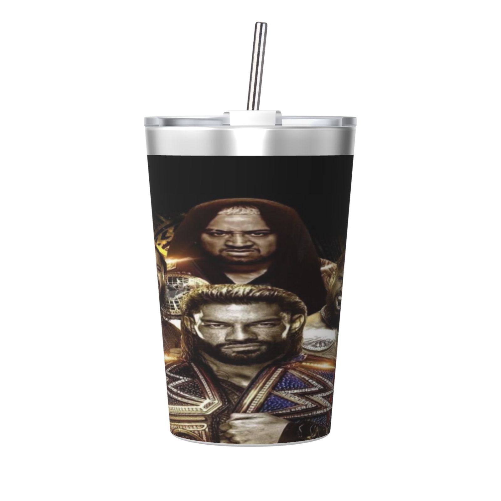 Wwe Insulated Tumbler Anime Travel Coffee Mug 12 Oz Stainless Steel Thermos With Straw Cup Gift For Women Men